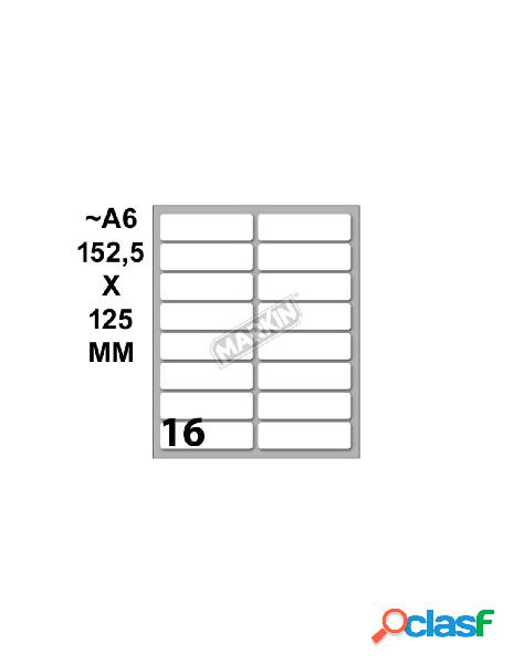 Conf. 10 buste da 10 fogli a6 152,5x125 mm etichette markin