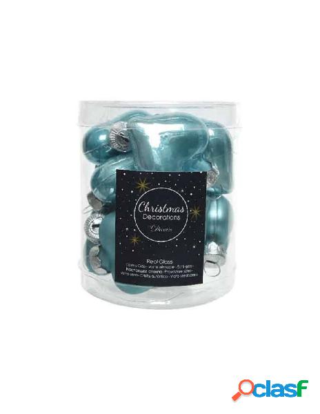 Confezione mini cuori da albero colore blu artico