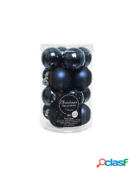 Confezione mini palline metallizzate e opache - colore blu