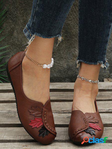 Contrasto acero Foglia Patchwork Superiore Vintage Scarpe