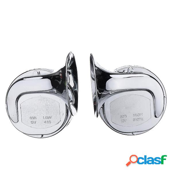 Coppia di cicalini aria bicolore 12 V 110 dB cromati per