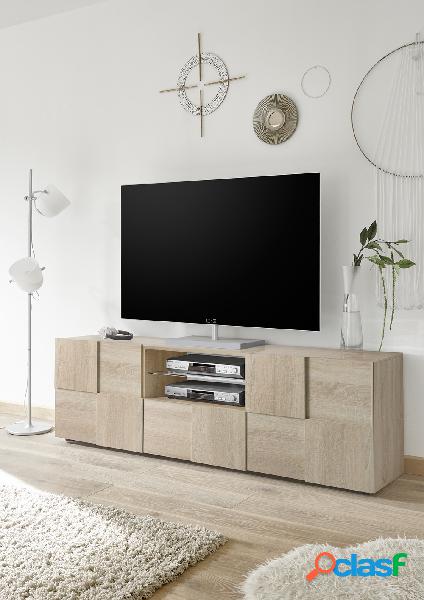 Corey - Mobile basso porta tv moderno con ante e mensola in
