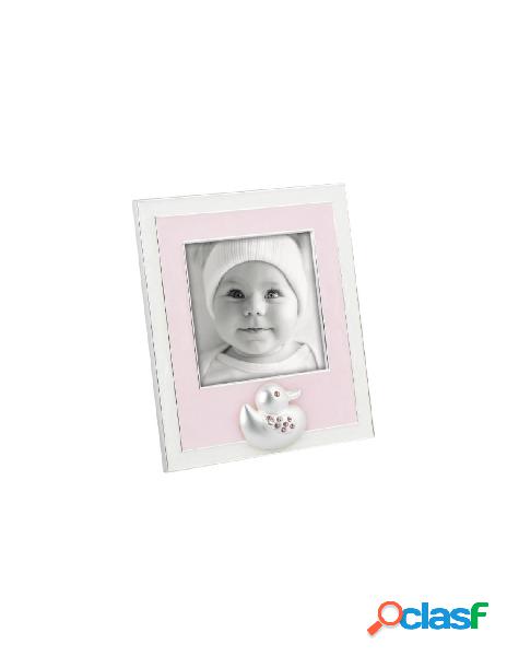 Cornice 8x8 - colore rosa da bambina con resina