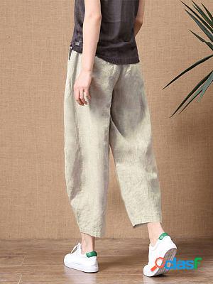 Cotton And Linen Cropped Loose Thin Anti-cotton Linen