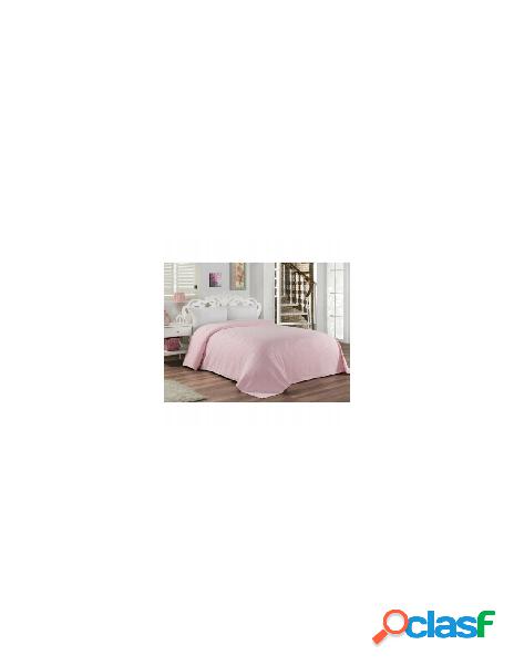 Cotton box - copriletto piazza e mezza in cotone jakarl rosa