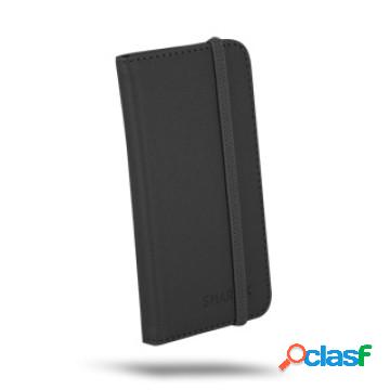 Cover nera flip universale per smartphone fino a 4"