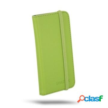 Cover verde flip universale per smartphone fino a 4"