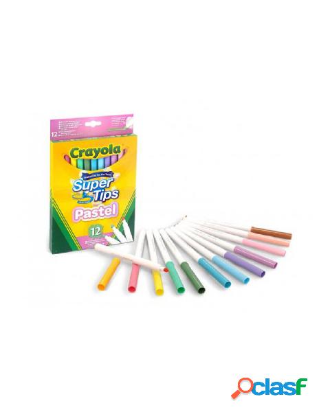 Crayola - pennarelli crayola superpunta pastello da 12