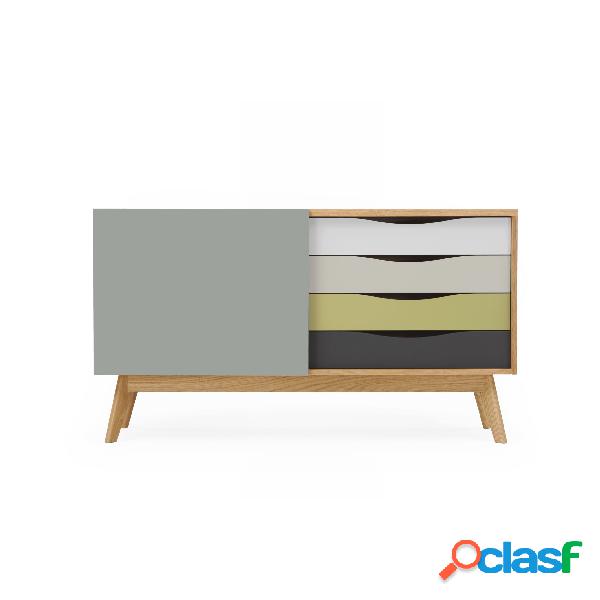 Credenza Avon in legno ingegnerizzato e massiccio,
