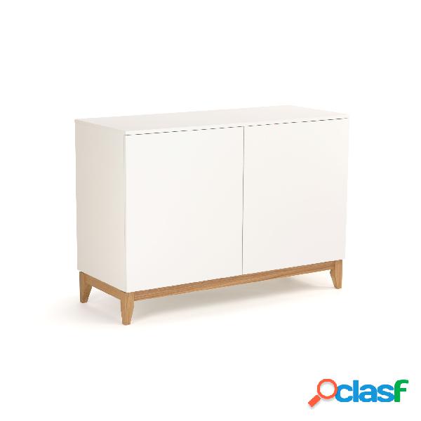 Credenza Blanco in legno ingegnerizzato e massiccio,