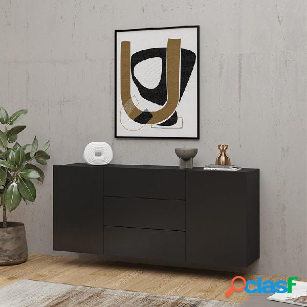 Credenza moderna sospesa 140x63cm nero Fusion