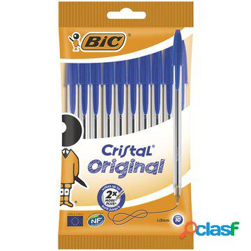 Cristal original, penne blu a sfera (punta 1mm), confezione