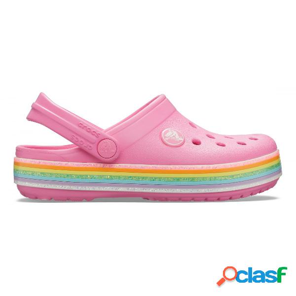 Crocband™ rainbow glitter clog k