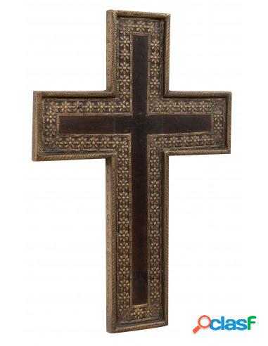 Croce in Legno L35xPR3xH51 cm, Decorazione da Parete con