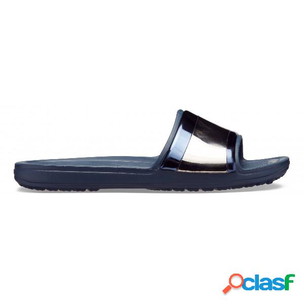 Crocs sloane metal block slide w