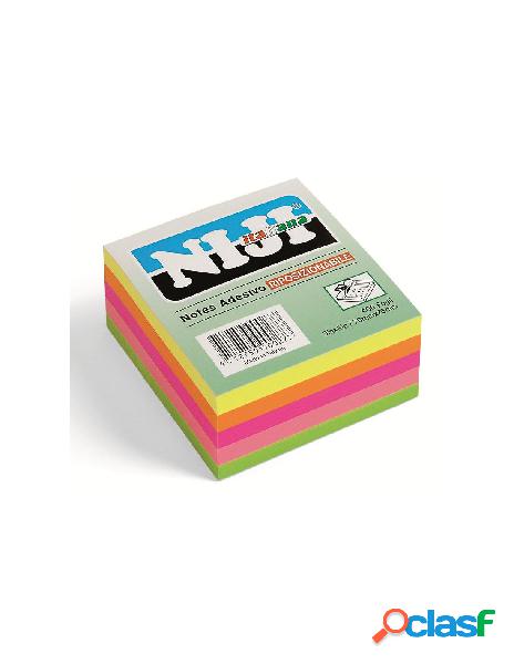 Cubo 400 foglietti adesivi - colori assortiti - tipo post it