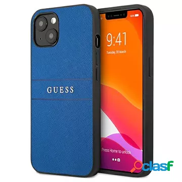 Custodia Ibrida Guess Saffiano per iPhone 13 Mini - Blu