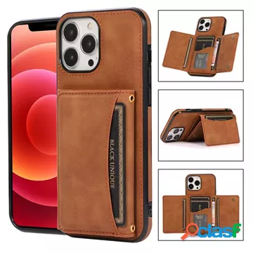 Custodia Ibrida con Portafoglio per iPhone 14 - Marrone