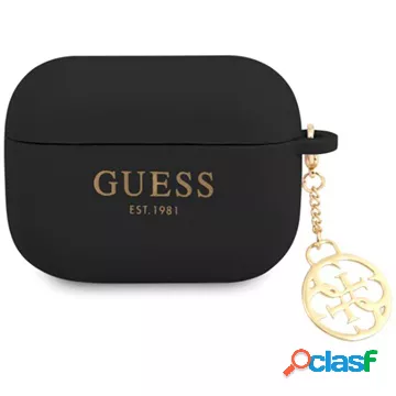 Custodia in silicone Guess 4G Charm AirPods Pro - nera