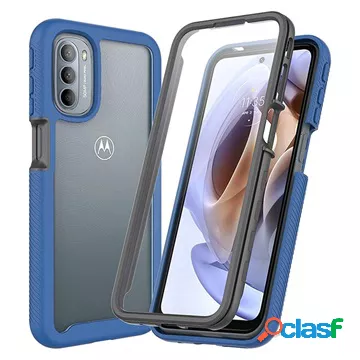 Custodia per Motorola Moto G51 5G serie 360 Protection - blu