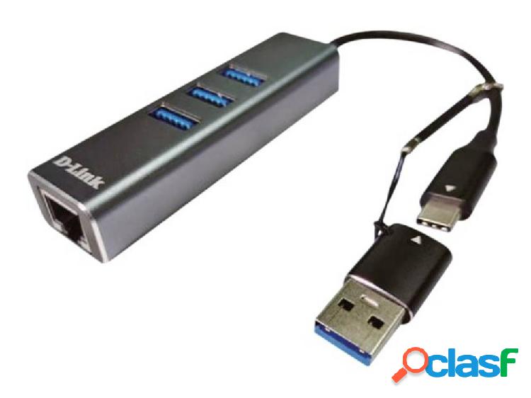 D-Link DUB-2332 4 Porte Hub combinato USB Antracite
