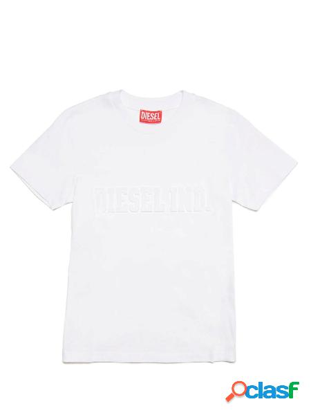 DIESEL T-shirt a manica corta con logo in rilievo Bianco