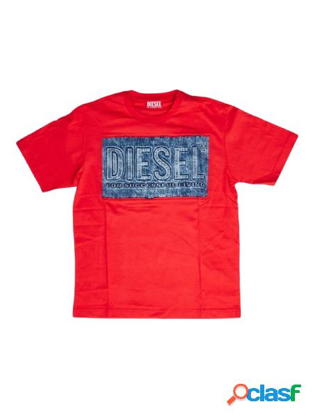 DIESEL T-shirt a maniche corte con logo Rosso