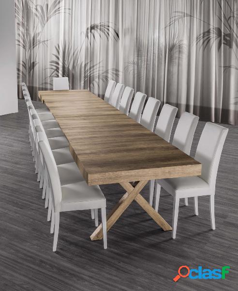Dalmiro - Tavolo moderno allungabile in legno per sala