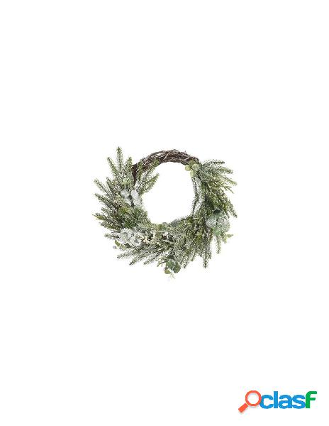 Deco wreath frosted berries, colour: green/white, size: