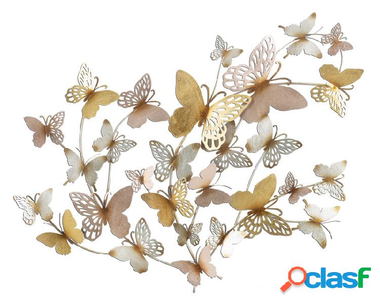 Decorazione da parete con farfalle in metallo 3D colore oro