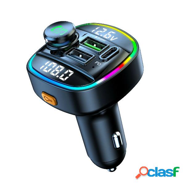 Dual Display Trasmettitore FM Bluetooth V5.0 per auto 20W PD