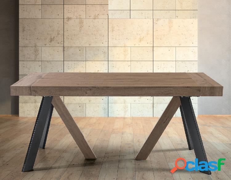 Eilad - Tavolo moderno allungabile gambe in legno e metallo