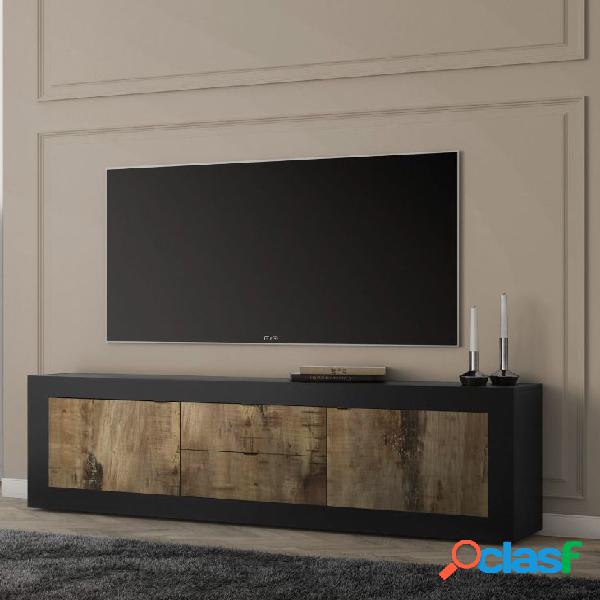 Elasir - Mobile alto porta tv da soggiorno in legno colore
