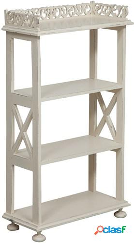 Etagere bianca scaffale in legno cm 53x22x83h