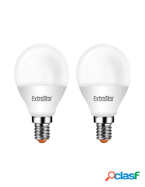 Extrastar - 2 pz lampada a led e14 p45 6w bianco neutro