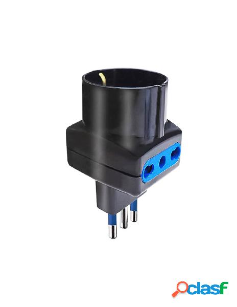 Extrastar - adattatore tripla spina 16a 2 prese bipasso