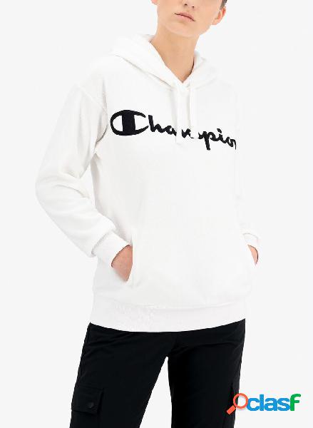FELPA CON CAPPUCCIO CON LOGO ESTESO PICCOLO STAMPATO