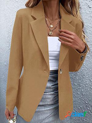 Fall/Winter Casual Long-sleeved Solid Color Blazer