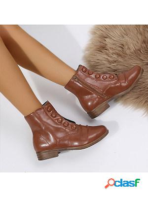 Fall/Winter Low Heel Comfortable Side Zipper Fashion Boots