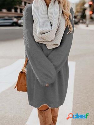 Fall/Winter Round Neck Loose Plush Dress