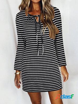 Fall/Winter Striped Long Sleeve Dress