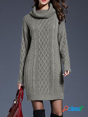 Fall/Winter Turtleneck Twist Knit Dress