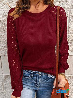 Fashion Lace Stitching Long-sleeved Sweater