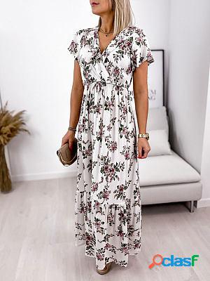 Fashion Print V-neck Long Maxi Dresses