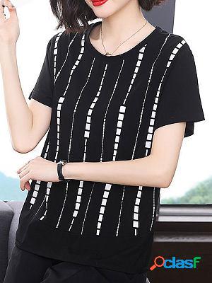 Fashion Round Neck Short Sleeve T-shirt