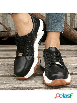 Fashionable And Casual Color-blocking Lace-up Sneakers