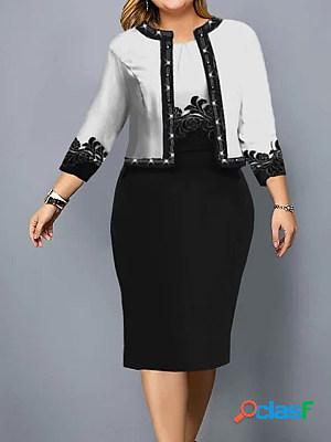Fashionable Casual Floral Print Round Neck Long Sleeve
