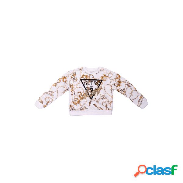 Felpa Bambina GUESS Bianco Chain