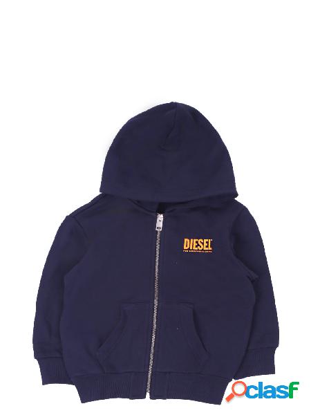 Felpa Bambino DIESEL Blu Logo zip hoodie