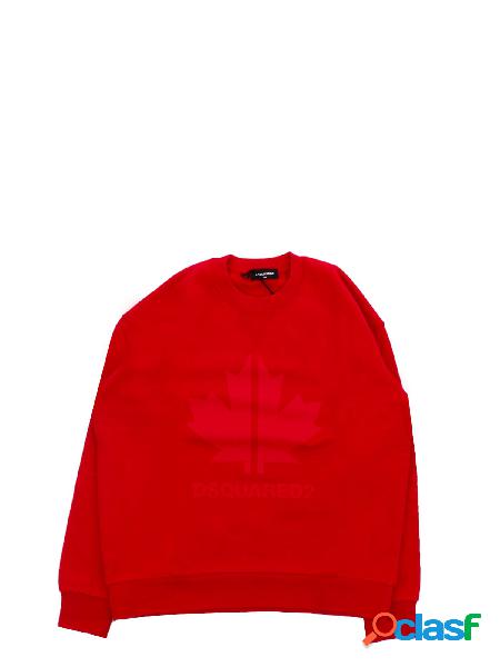 Felpa Unisex DSQUARED2 Rosso Slouch fit logo